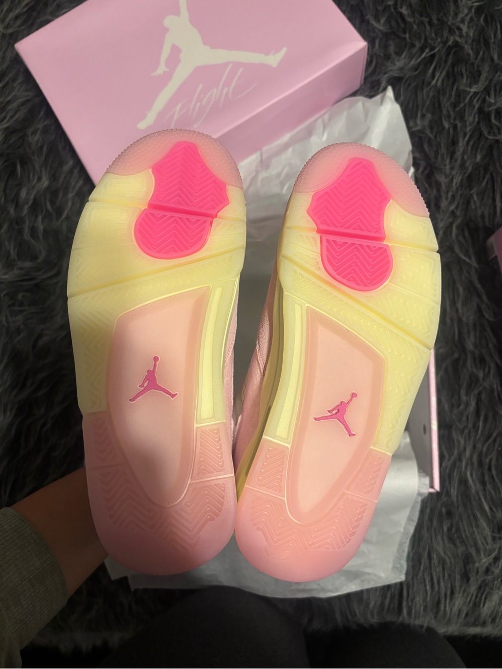 Nike Air Jordan 4 Retro Pink and Cream Women's Shoe - Picture 2 of 4